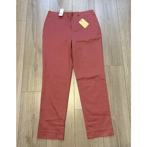 Brooks Brothers Womens Sz 8 Straight Leg Stretch Red/pink Chino Trousers Pants